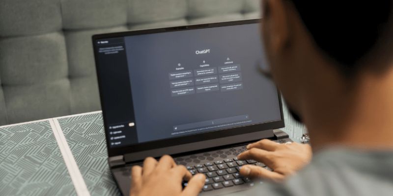 A user keys in some prompts into the ChatGPT AI tool