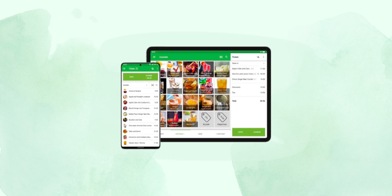 A Loyverse POS interface on smartphone and tablet