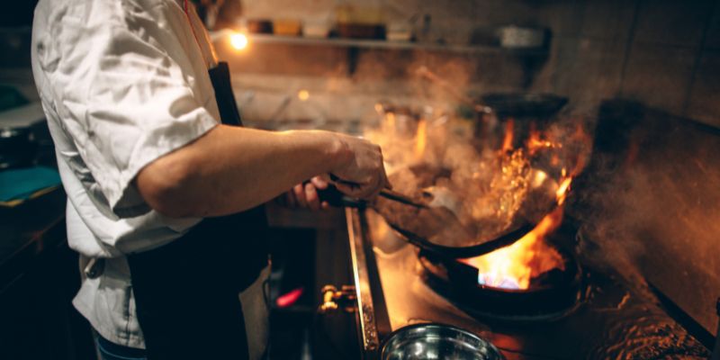 Kitchen operations in a Malaysian F&B business