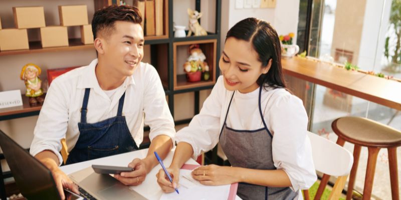 Malaysian business owners working together