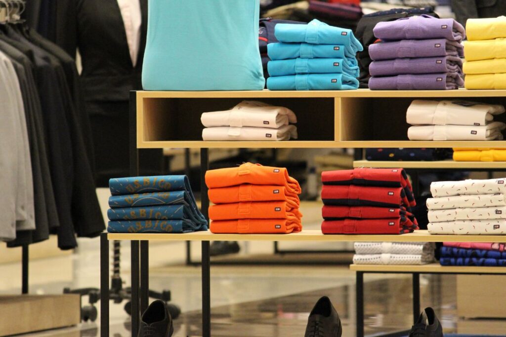 A display of clothes at a retail store in Malaysia